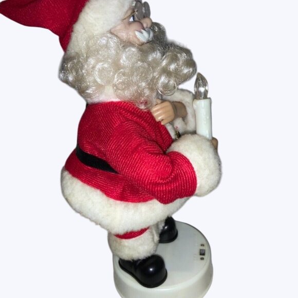 Animated Santa Claus Holding Candle 12" Traditional Christmas Holiday Decor - Picture 6 of 9